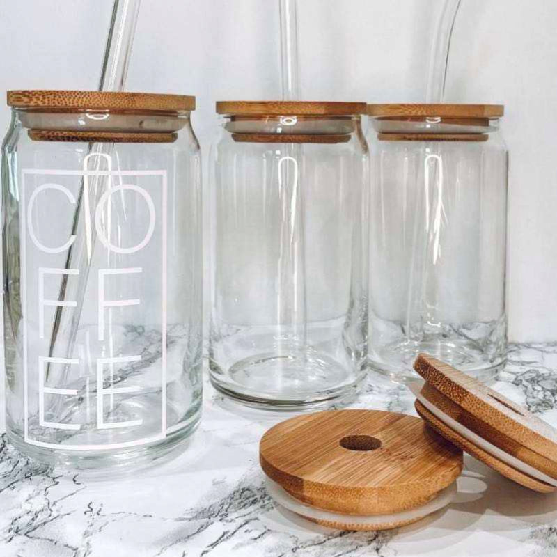 Glass Can w/ Bamboo Lid