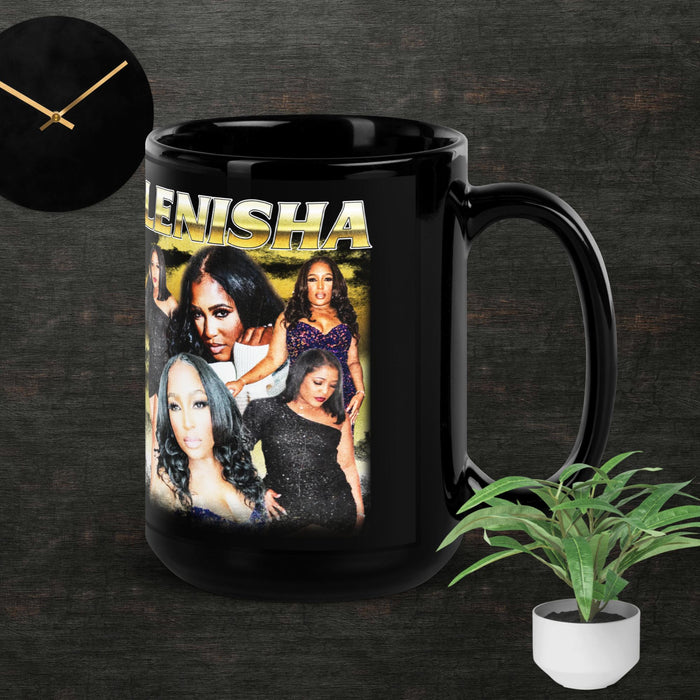 Custom Self Portrait Black Glossy Mug