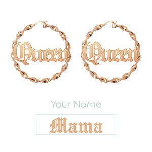 Mama Twisted Hoop Earrings