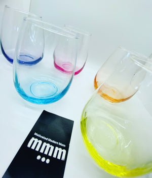 Colored Stemless Wine Glass