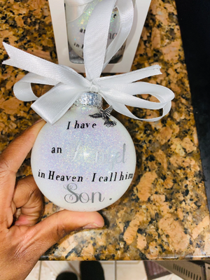 Angel In Heaven - Disc (Glass) Ornament