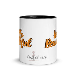 “Hello Beautiful” Mug with Color Inside