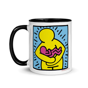 Mother & Baby Keith Haring Inspired Mug with Color Inside