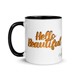 “Hello Beautiful” Mug with Color Inside