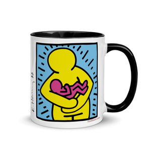 Mother & Baby Keith Haring Inspired Mug with Color Inside