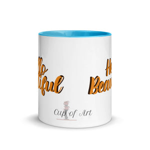 “Hello Beautiful” Mug with Color Inside