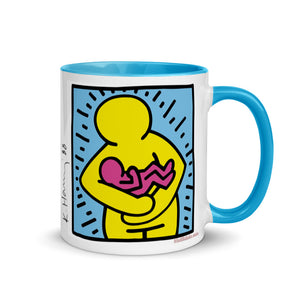 Mother & Baby Keith Haring Inspired Mug with Color Inside