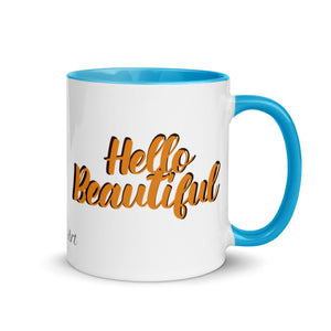 “Hello Beautiful” Mug with Color Inside