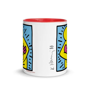 Mother & Baby Keith Haring Inspired Mug with Color Inside