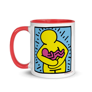 Mother & Baby Keith Haring Inspired Mug with Color Inside