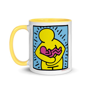 Mother & Baby Keith Haring Inspired Mug with Color Inside